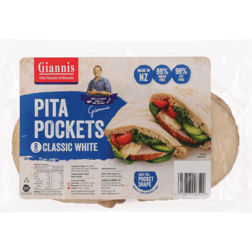 Giannis Classic White Pita Pockets