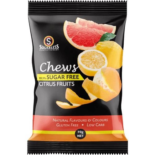 Sugarless Confectionery Citrus Fruits Chews 99.5% Sugar Free