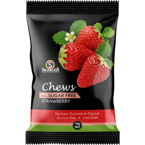 Sugarless Confectionery Strawberry Chews 99.6% Sugar Free