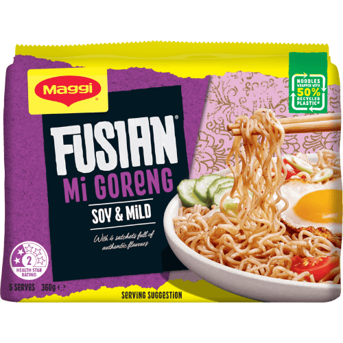 Maggi Fusian Mi Goreng Soy Mild & Spice Noodles Multipack