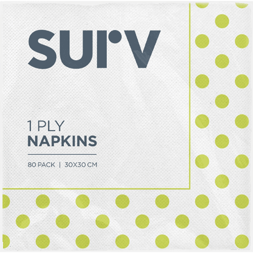 Surv Luncheon 1 Ply Lime Polka Dot Napkins