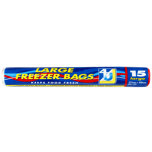 4U Large Freezer Bags 375mm x 500mm 15 pack
