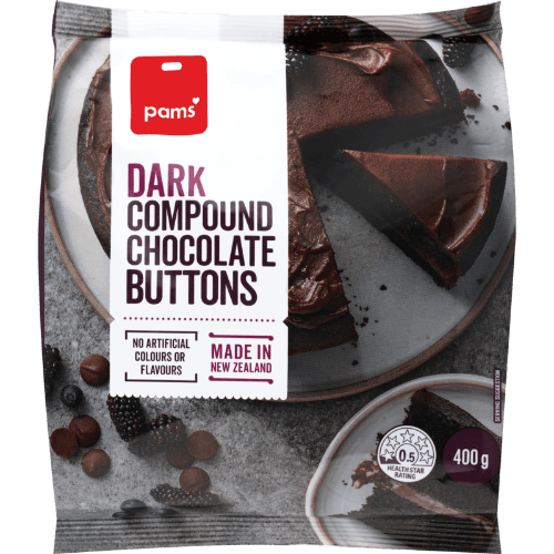 Pams Dark Compound Chocolate Buttons