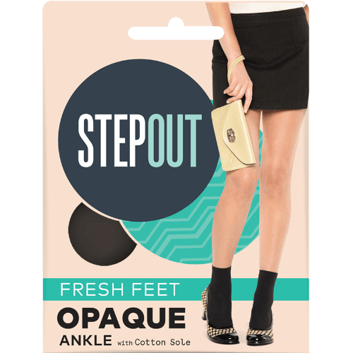 Stepout Du Jour Opaque 70 Den Ankle Fits Most Black