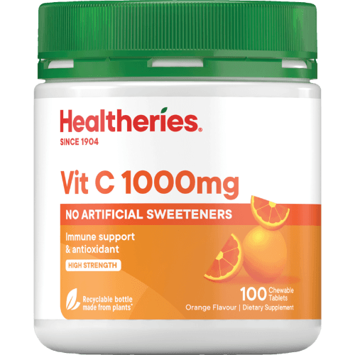 Healtheries Vitamin C 1000mg Orange Flavour Chewable Tablets