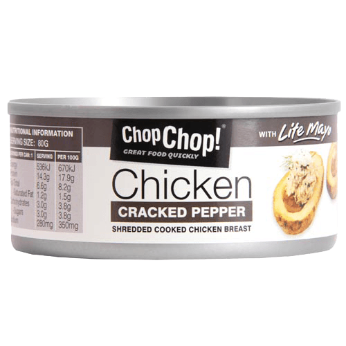 Chop Chop Cracked Pepper Lite Mayo Shredded Cooked Chicken Breast