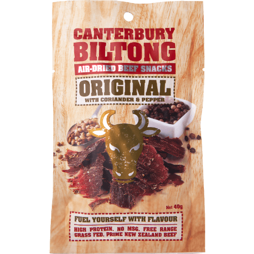 Canterbury Biltong Original Coriander Pepper Beef Air-Dried Beef Snacks