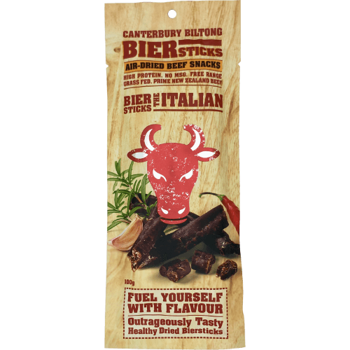 Canterbury Biltong The Italian Biersticks Air-Dried Beef Snacks