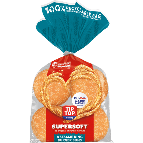 Tip Top Supersoft Sesame King Hamburger Buns