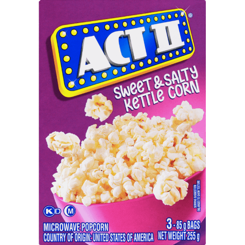 Act II Sweet & Salty Kettle Corn Flavour Microwave Popcorn