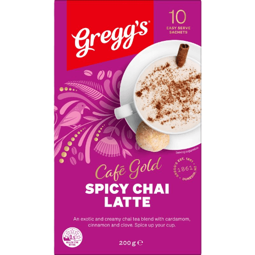 Gregg's Cafe Gold Spicy Chai Latte Sachets