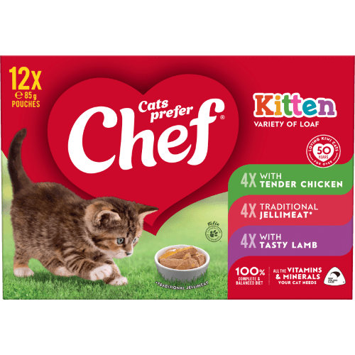 Chef Kitten Variety of Loaf Pouches Cat Food