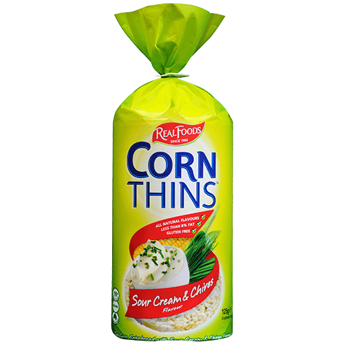 Real Foods Corn Thins Sour Cream & Chives