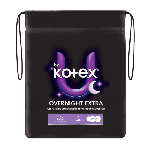 U By Kotex Overnight Extra Regular Pads With Wings