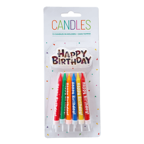 Hoorah With Happy Birthday Cake Topper Candles