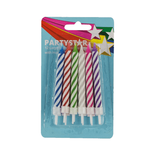 Korbond Party Star Large Spiral Candles With Holders