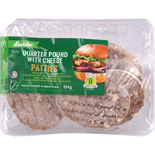 Leader Quarter Pounder With Cheese Patties 8 pack