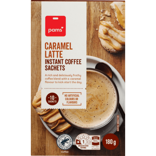 Pams Caramel Latte Instant Coffee Sachets