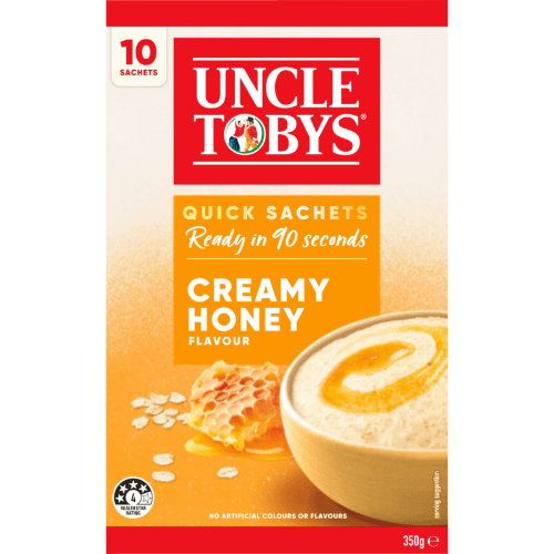 Uncle Tobys Oats Creamy Honey Flavour Quick Sachets