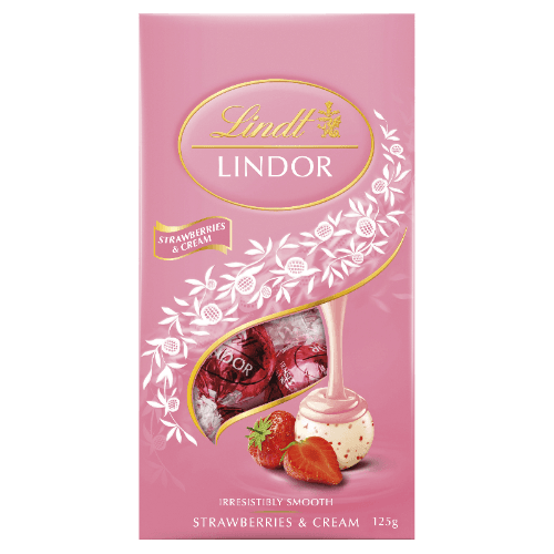 Lindt Lindor Strawberry & Cream Chocolates Pouch