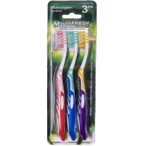 Mouthfresh Massager Medium Toothbrush 3 pack