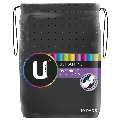 U By Kotex Ultrathins Overnight Regular With Wings
