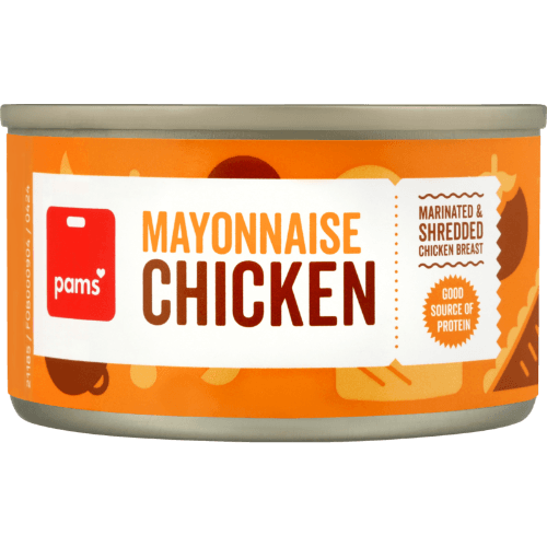 Pams Mayonnaise Shredded Cooked Chicken Breast 85 g