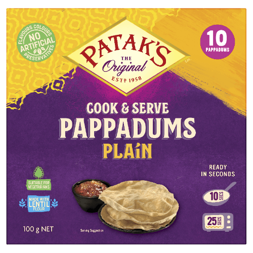 Patak's Cook & Serve Plain Pappadums