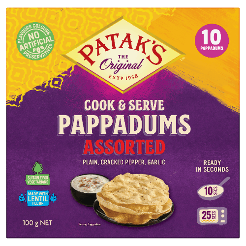 Patak's Cook & Serve Assorted Pappadums