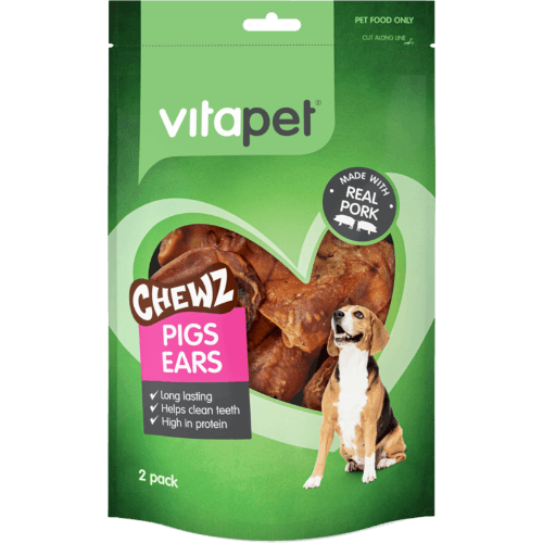 VitaPet Chewz Pigs Ears Dog Treats 2 pack