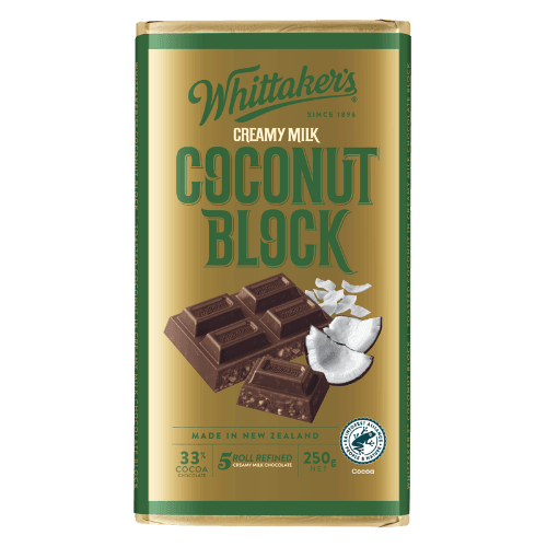 Whittaker's Coconut Block 33% Cocoa Milk Chocolate Block