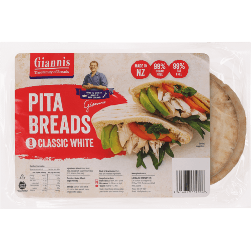 Giannis Classic White Pita Breads