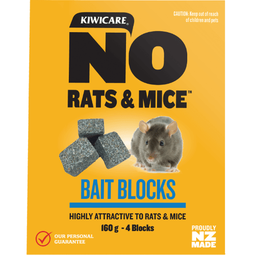 Kiwicare No Rats & Mice Weatherproof 4 Bait Blocks