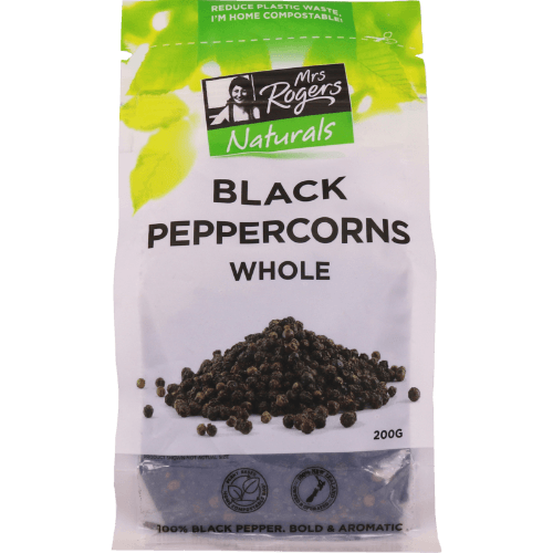 Mrs Rogers Naturals Whole Black Peppercorns