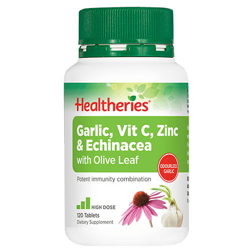 Healtheries Immunity Garlic Vitamin C Zinc Echinacea Tablets