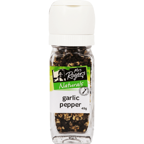 Mrs Rogers Naturals Garlic Pepper Grinder Small