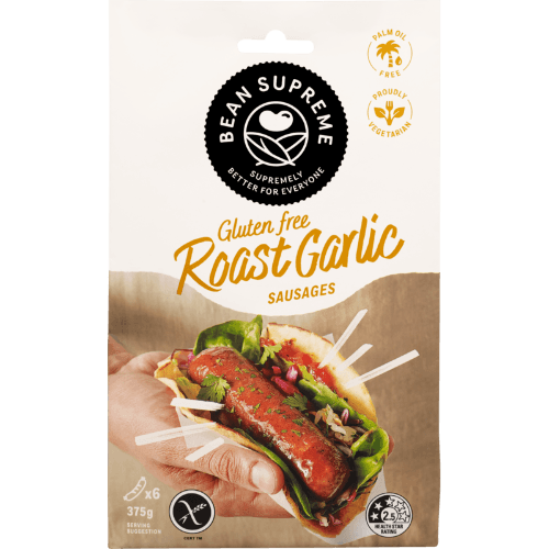 Bean Supreme Gluten Free Vegetarian Sausages Roasted Garlic 375 g