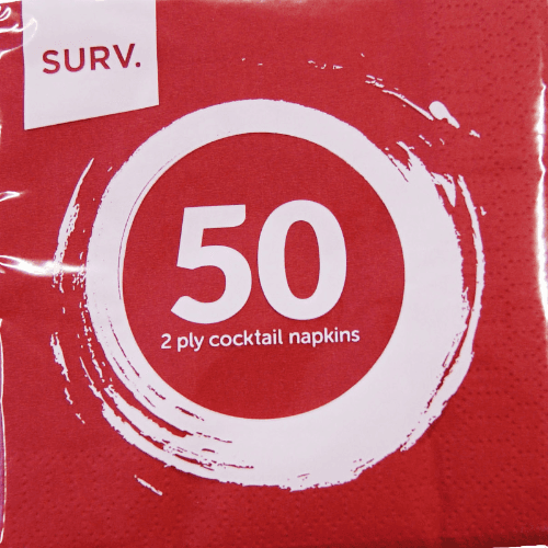 Accente Red 2 Ply Cocktail Napkins 50 pack