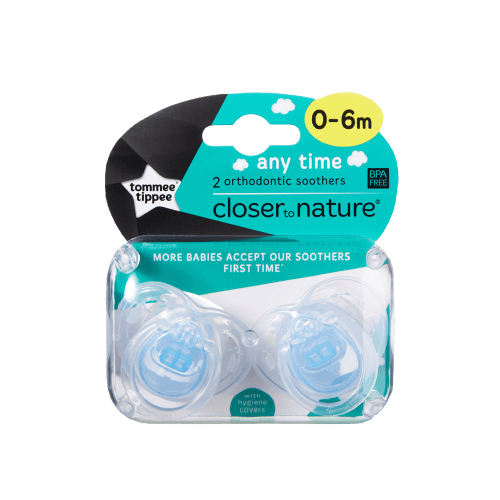 Tommee Tippee Closer To Nature Any Time Orthodontic Soothers 0-6 Months 2 pack
