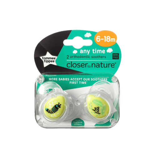Tommee Tippee Closer To Nature Any Time Orthodontic Soothers 6-18 Months 2 pack