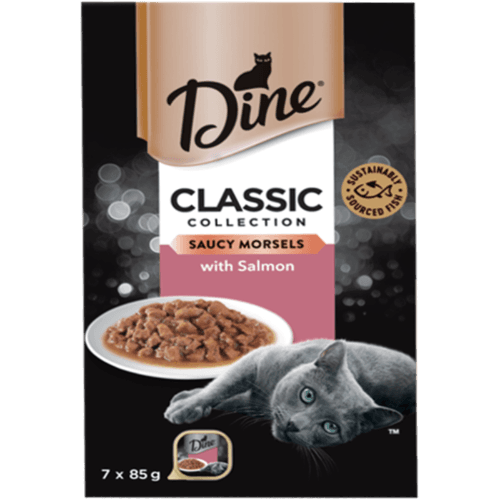 Dine Classic Collection Saucy Morsels with Salmon Wet Cat Food