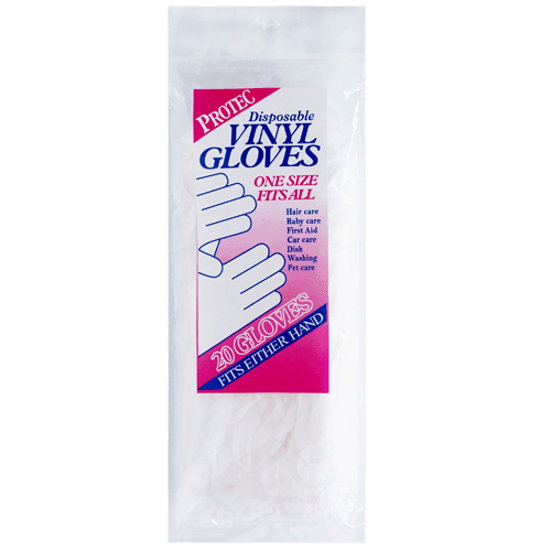 Protec Disposable One Size Fits All Vinyl Gloves