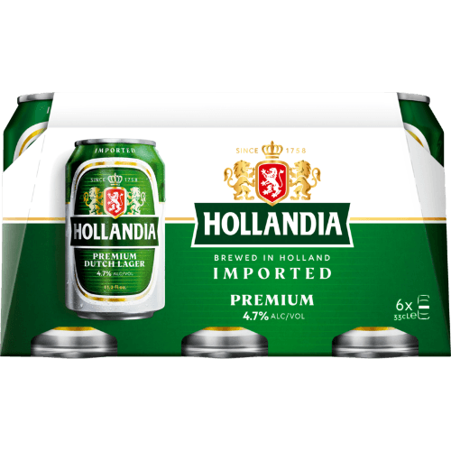 Hollandia Premium Lager Beer Cans