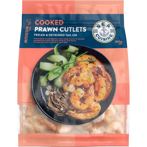Sea Cuisine Cooked Prawn Cutlets 41/60 (medium)