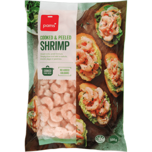 Pams Cooked & Peeled Frozen Shrimp 500 g