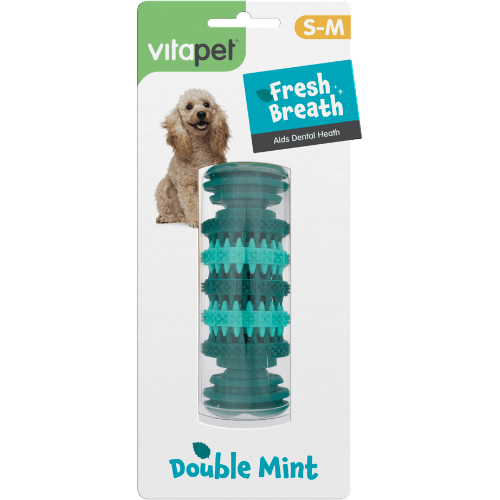 VitaPet Fresh Breath Double Mint Dumbbell Dog Toy