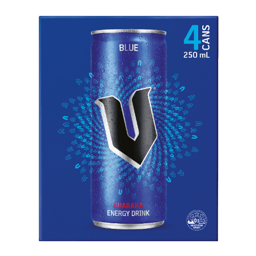 V Blue Guarana Energy Drink