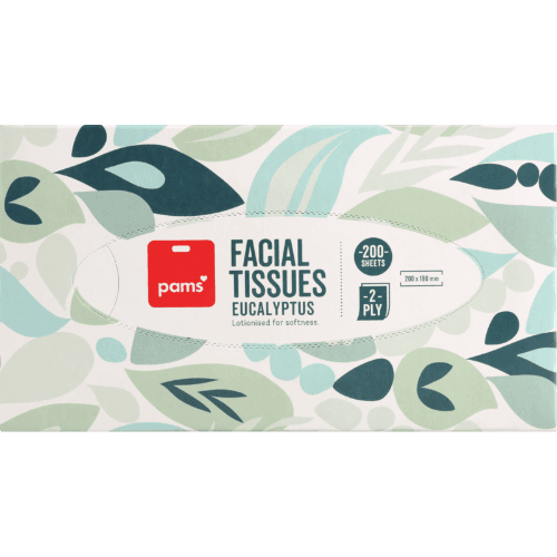 Pams White Eucalyptus 2 Ply Facial Tissues