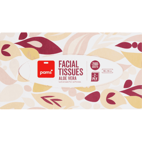 Pams White Aloe Vera 2 Ply Facial Tissues