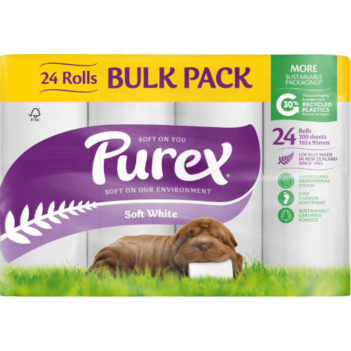Purex Soft White 2 Ply Toilet Rolls 24 × 200 sheets